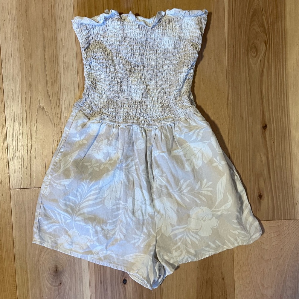 Strapless shorts romper